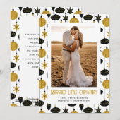 Married Little Christmas Ornaments Newlywed Photo シーズンカード (正面/裏面)