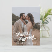 Married Merry 2 Photos Wedding Christmas サンキューカード (スタンド正面)