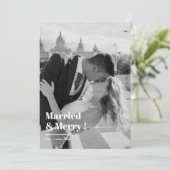 Married & Merry Black & White Christmas Photo  シーズンカード (スタンド正面)