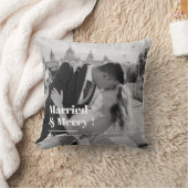 Married & Merry | Elegant Black & White Wedding  クッション (ブランケット)