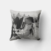 Married & Merry | Elegant Black & White Wedding  クッション (裏面)