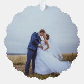 Married Merry Newlyweds Photo 1st Christmas Mr Mr オーナメントカード (裏面)