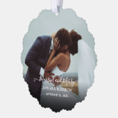 Married Merry Newlyweds Photo 1st Christmas Mr Mr オーナメントカード (左)