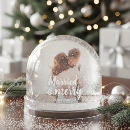 Married & Merry Wedding Thank you Christmas Photo
