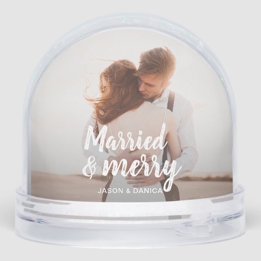 Married & Merry Wedding Thank you Christmas Photo (裏面)