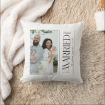 Married Wedding Photo Newlyweds Christmas クッション<br><div class="desc">Celebrate your first holiday season as a married couple with the Married Wedding Photo Newlyweds Christmas Throw Pillow, a charming and personalized keepsake for your home. Featuring your wedding photo in a festive design, this throw pillow adds a romantic and joyful touch to holiday decor. Perfect for cozying up on...</div>