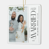 Married Wedding Photo Newlyweds Christmas セラミックオーナメント (左)