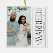 Married Wedding Photo Newlyweds Christmas セラミックオーナメント (正面)