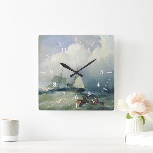 Marrine Battle Clock スクエア壁時計 (ホーム)