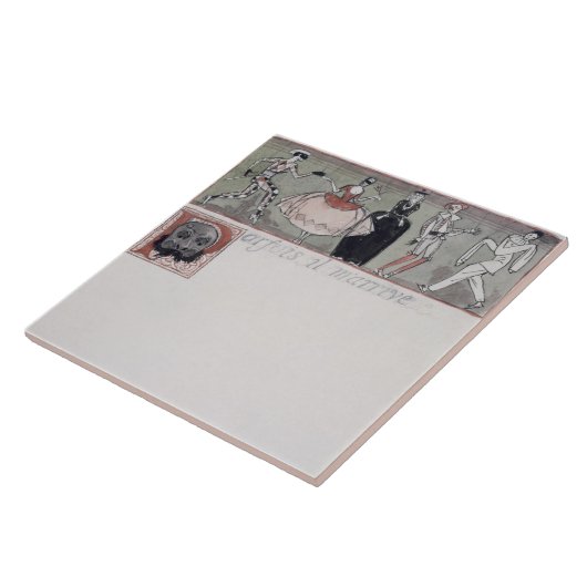 「m'arrive」Parfois il (紙のインクおよびw/c) タイル (側面)