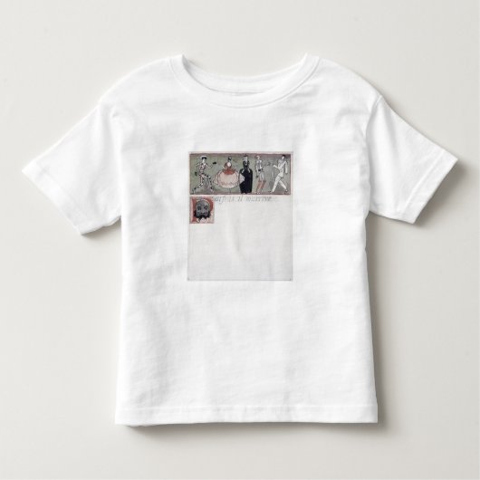 「m'arrive」Parfois il (紙のインクおよびw/c) トドラーTシャツ (正面)