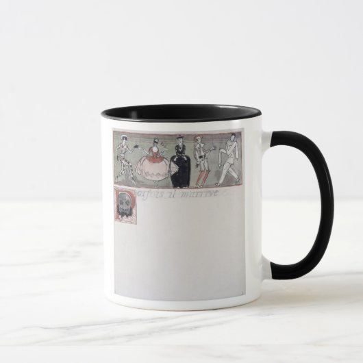 「m'arrive」Parfois il (紙のインクおよびw/c) マグカップ (右)