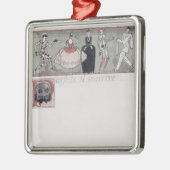 「m'arrive」Parfois il (紙のインクおよびw/c) メタルオーナメント (左)