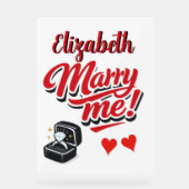 Marry Me プロポーズ 名前入りカスタム アクリルサイン (正面)