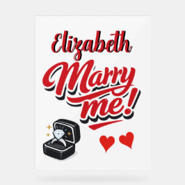 Marry Me プロポーズ 名前入りカスタム アクリルサイン
