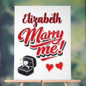 Marry Me プロポーズ 名前入りカスタム アクリルサイン (ニュートラル)