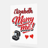 Marry Me プロポーズ 名前入りカスタム アクリルサイン (傾斜)