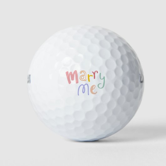 Marry me text typography doodle font ゴルフボール (正面)