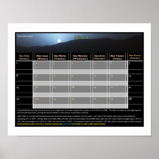 Mar's Sunset: Gale Crater ポスター (正面)