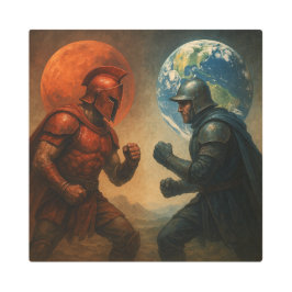 Mars vs Earth Showdown メタルプリント