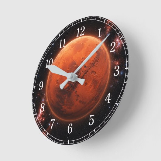 Mars Wall Clock — Space-Inspired Design ラウンド壁時計 (傾斜)