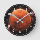 Mars Wall Clock — Space-Inspired Design ラウンド壁時計 (正面)