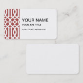 Marsalaおよび白くモダンな格子垣パターン 名刺 (正面/裏面)