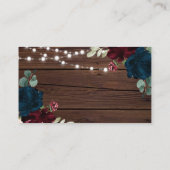 MarsalaとNavyの花素朴の結婚QR RSVP エンクロージャーカード (裏面)