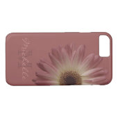 Marsalaのエレガントなワインの花のデイジーのモノグラムの名前 Case-Mate iPhoneケース (裏面(横))