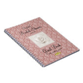 Marsalaのダマスク織およびばら色のブライダルシャワーの来客名簿- ノートブック (右側)