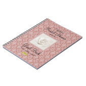 Marsalaのダマスク織およびばら色のブライダルシャワーの来客名簿- ノートブック (左側)