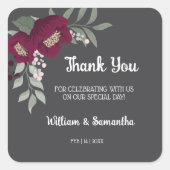 Marsalaのフローラ来に感謝結婚 スクエアシール (正面)