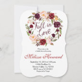 Marsalaのブライダルシャワーの秋の招待 招待状 (正面)