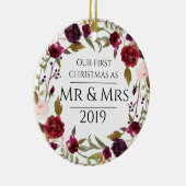 Marsalaの初めてのクリスマスはMr. & Mrs. セラミックオーナメント (右)