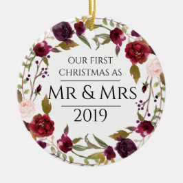 Marsalaの初めてのクリスマスはMr. & Mrs. セラミックオーナメント