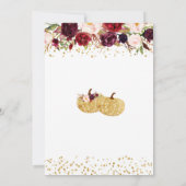 Marsalaの性はベビーシャワーの招待状を明らかにします 招待状 (裏面)