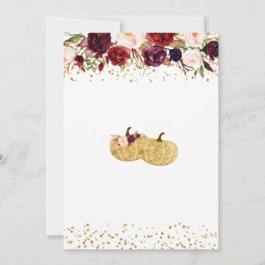 Marsalaの性はベビーシャワーの招待状を明らかにします 招待状 (裏面)