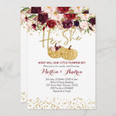 Marsalaの性はベビーシャワーの招待状を明らかにします 招待状 (正面/裏面)