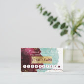 Marsalaの赤いティール(緑がかった色)の水彩画のロイヤリティの割引穿孔器 ロイヤリティカード (スタンド正面)