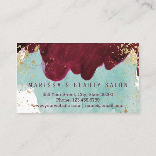 Marsalaの赤いティール(緑がかった色)の水彩画のロイヤリティの割引穿孔器 ロイヤリティカード (裏面)