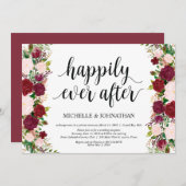 Marsalaピンクのフローラ楽しい後に，エロペメント 招待状 (正面/裏面)