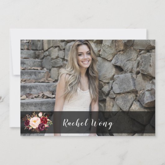 Marsalaフローラ移動遠くにパーティー写真 招待状 (裏面)