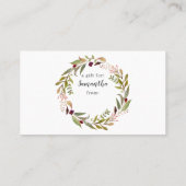 Marsalaフローラ表示ブライダルシャワーカード+ラベル 名刺 (裏面)