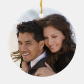 Marsala及び婚約したな海軍花の初めてのクリスマス セラミックオーナメント (裏面)