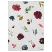 Marsala及び海軍花のぼろぼろのシックなパーソナライズ クリップボード (裏面)