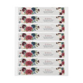 Marsala及び海軍花のぼろぼろのシックなパーソナライズ ラップアラウンド宛名ラベル (シート)