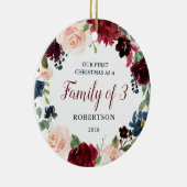 Marsala及び海軍花のぼろぼろのシックな三人家族 セラミックオーナメント (右)