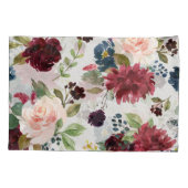 Marsala及び海軍花のぼろぼろのシックな寝具のカスタム 枕カバー (裏面)