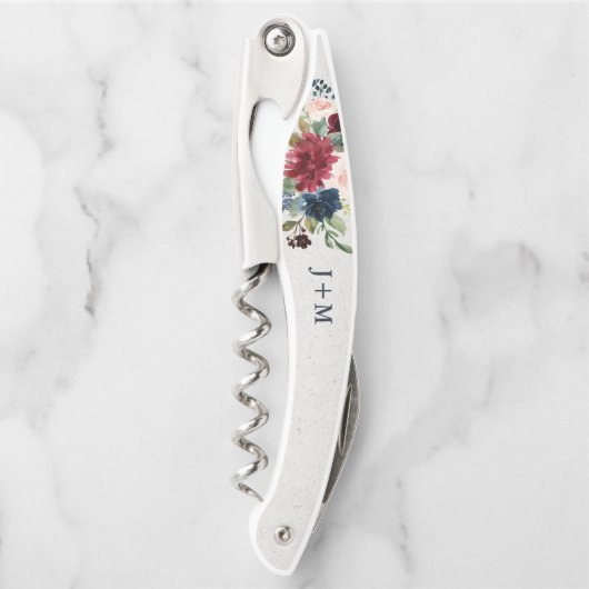 Marsala及び海軍花のカスタムな結婚式の引き出物 ソムリエナイフ (正面)