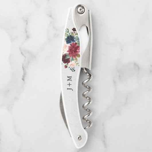 Marsala及び海軍花のカスタムな結婚式の引き出物 ソムリエナイフ (裏面)